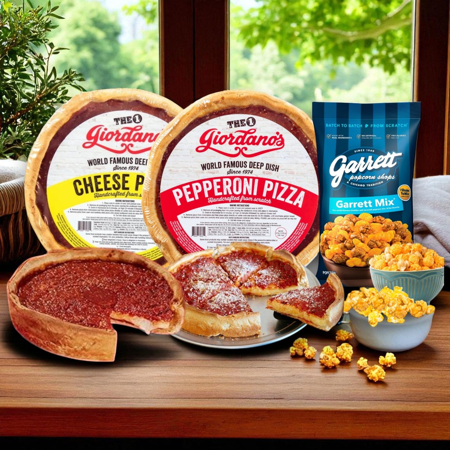 Giordano’s Deep Dish Pizza Duo & Garrett Popcorn Mix – Chicago Favorites