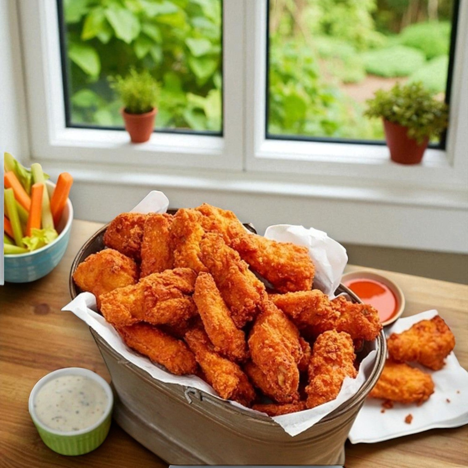 Breaded Original Mild Halal Chicken Wings, Fully Cooked Pack Size: 10 lbs