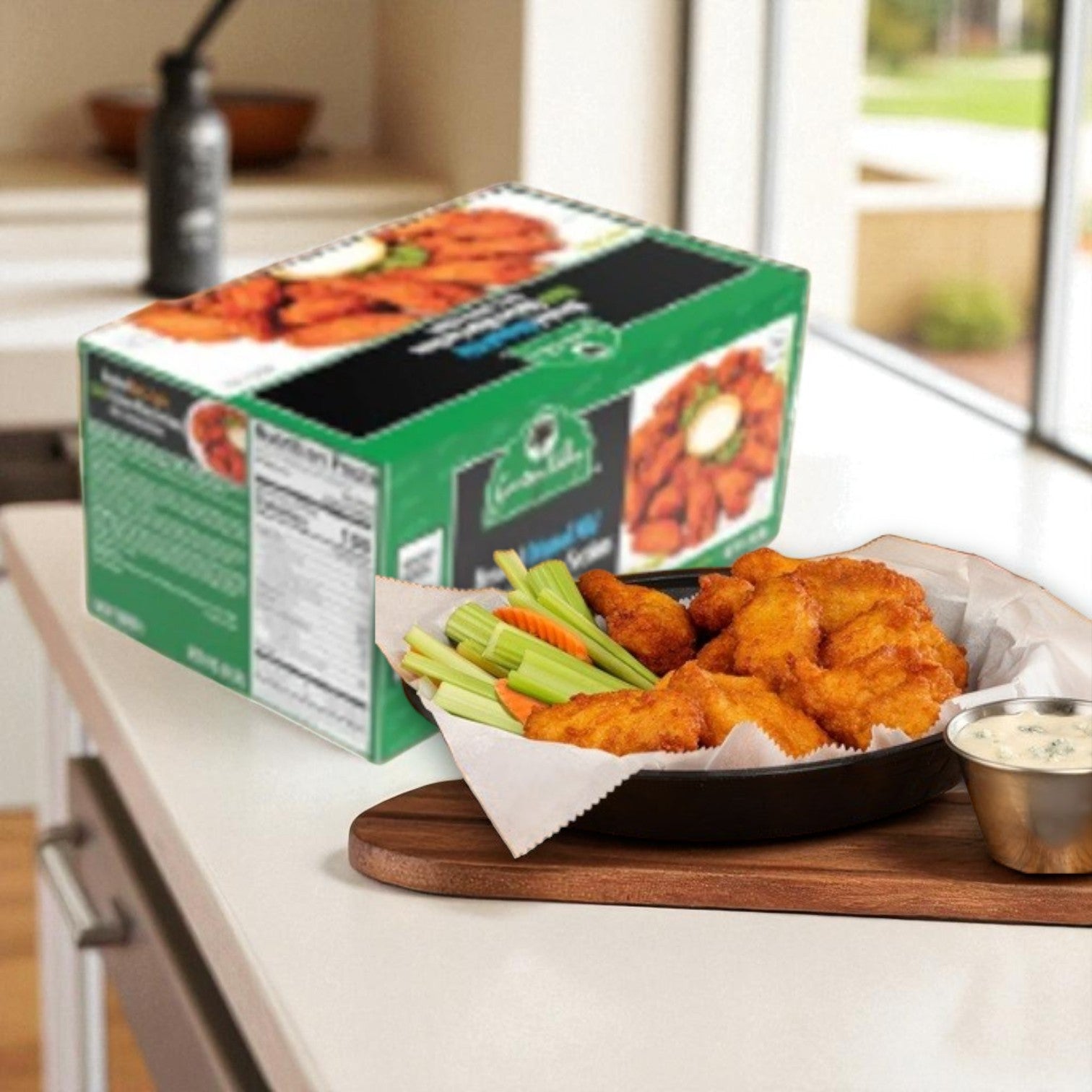 Breaded Original Mild Halal Chicken Wings, Fully Cooked Pack Size: 10 lbs