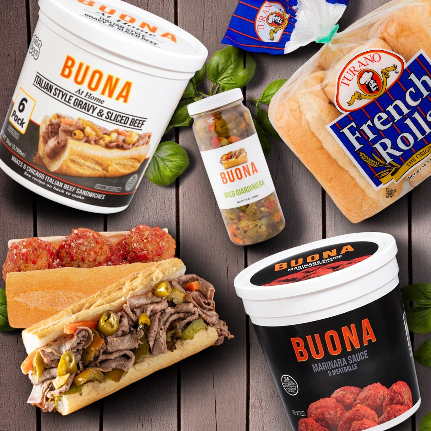 Buona Marinara Sauce & Meatballs Kit + Italian Beef Makes-6 Total Sand