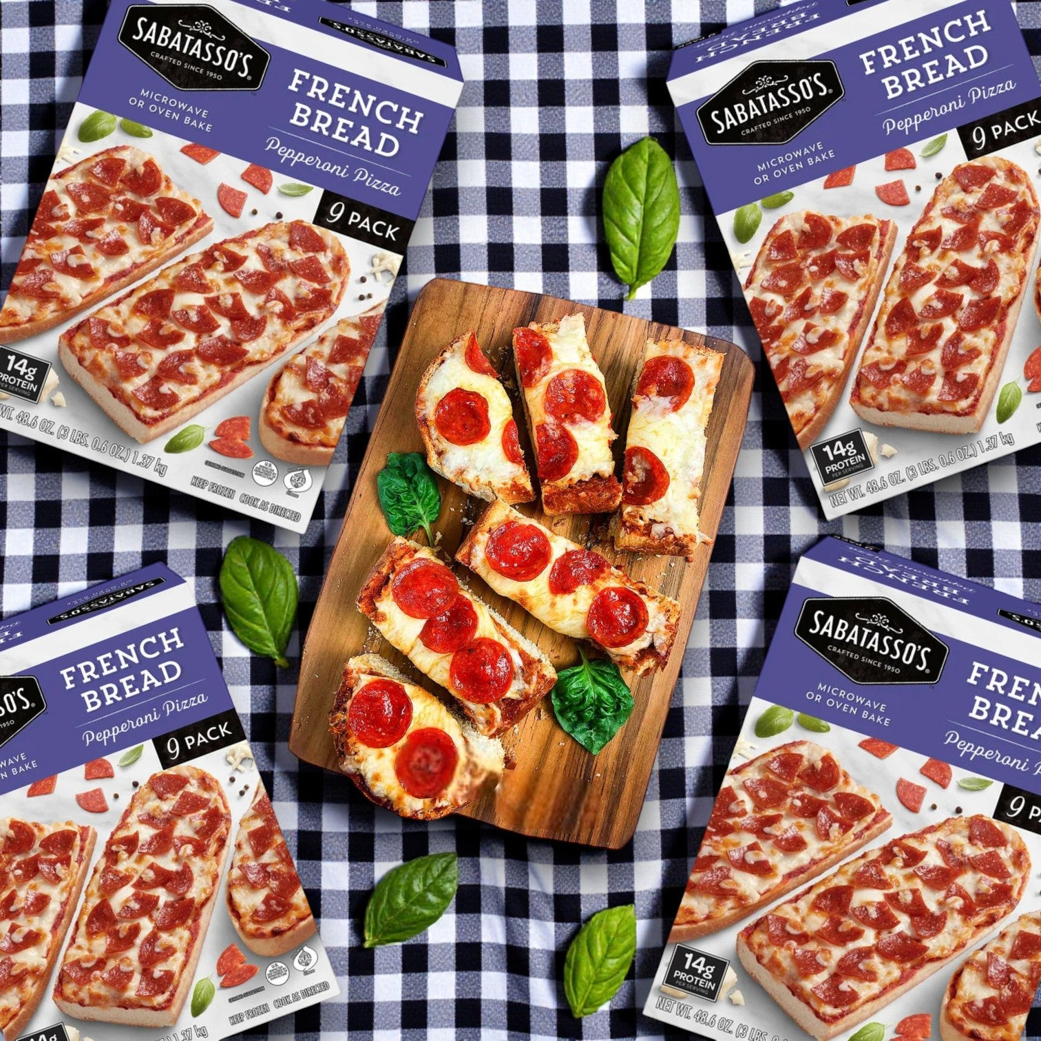 Sabatasso's French Bread, Pepperoni Pizza, 48.6 oz - 1 Case, 4 Pack- 36 Total Pizzas