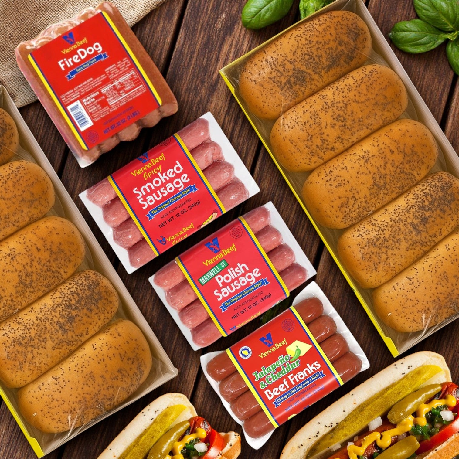 Vienna Beef Variety Pack – A Classic Selection of Chicago’s Finest Sausages & Poppy Seed Buns!