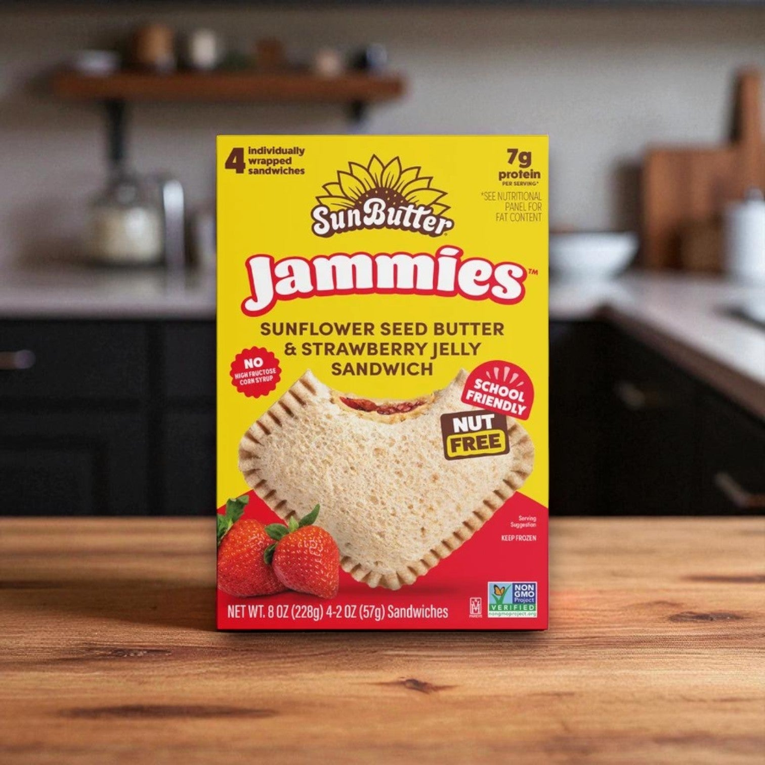 SunButter Sunflower Seed Butter & Strawberry Jelly Sandwich,8 Oz- 4 Count