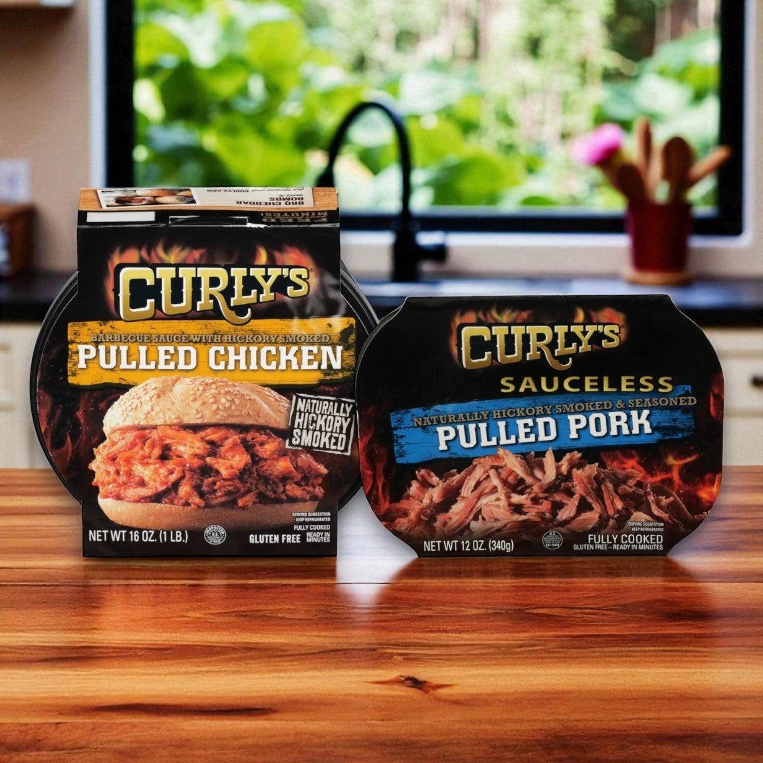 Curly’s BBQ Favorites Pack – Pulled Chicken 16 oz & Ribs 12 oz