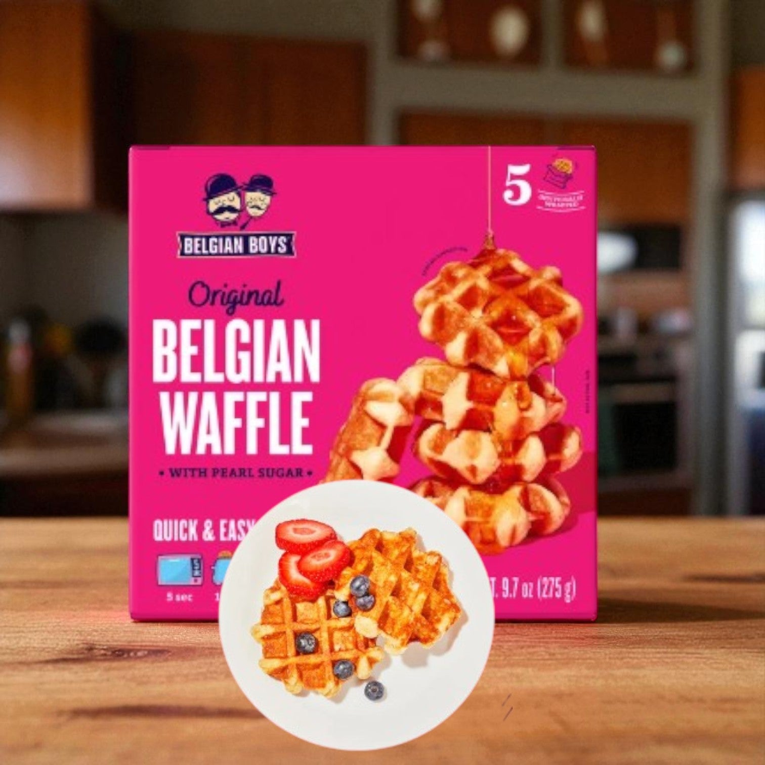 Belgian Boys Refrigerated Original Belgian Waffle- 5 Count- 3 Packs