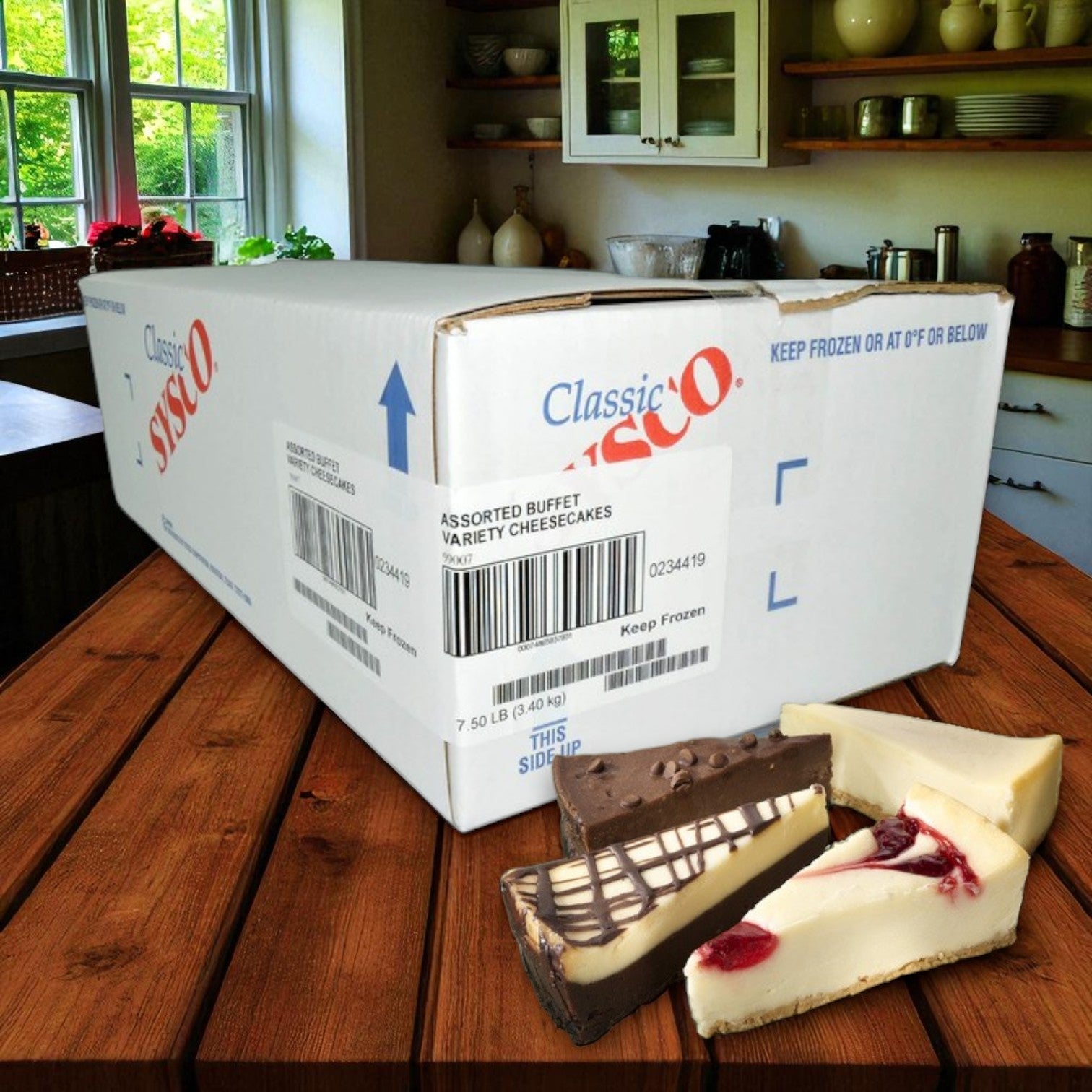 Sysco Classic Assorted Buffet Cheesecakes – 4 Cakes, Pre-Sliced & Ready to Serve