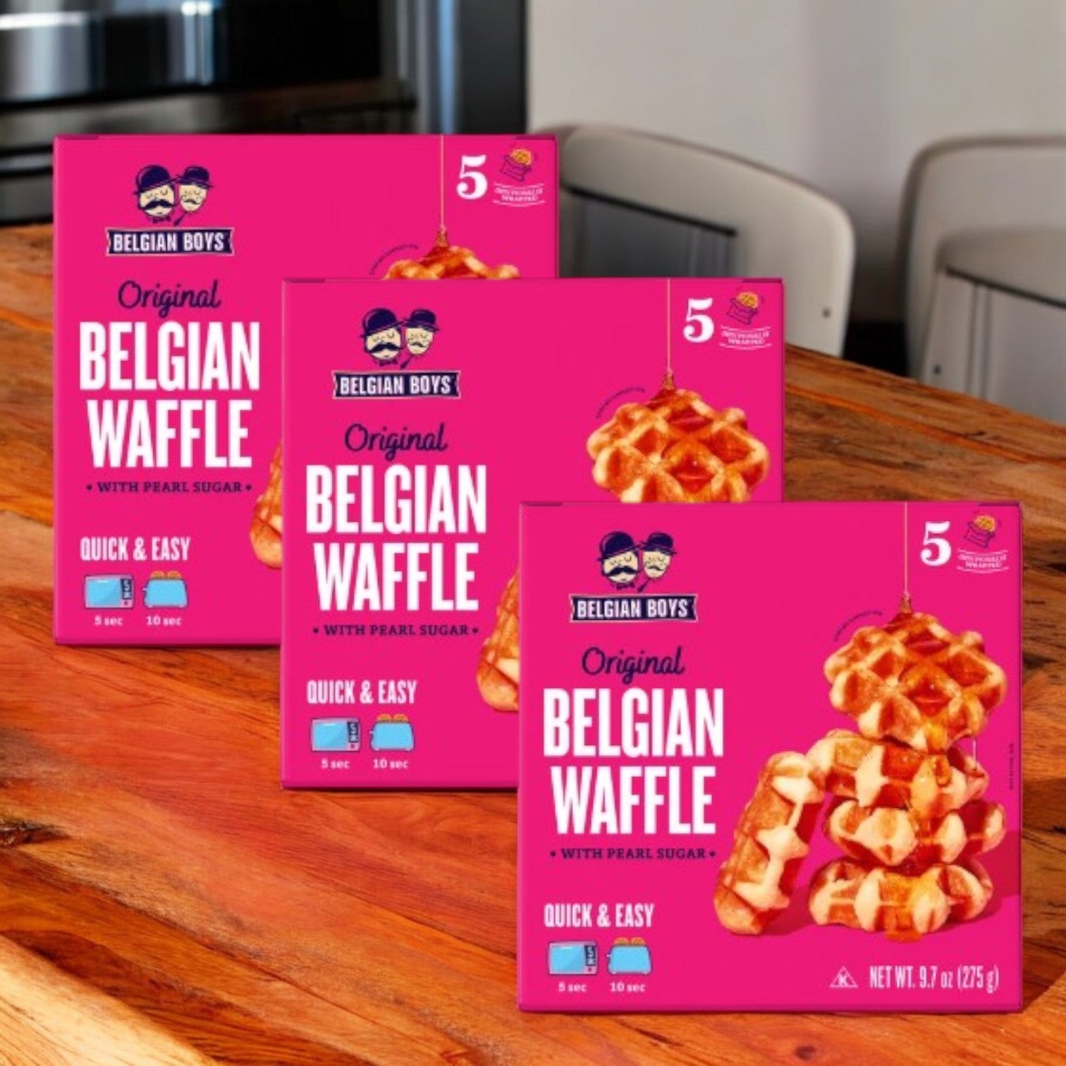 Belgian Boys Refrigerated Original Belgian Waffle- 5 Count- 3 Packs