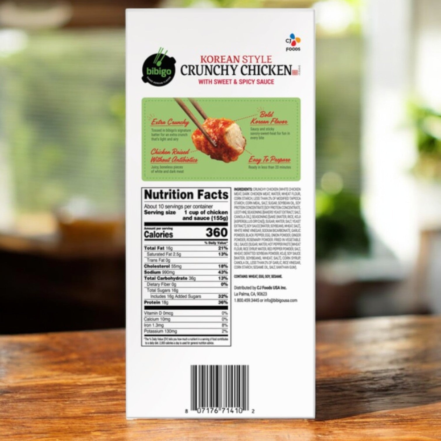 Bibigo Korean Style Crunchy Chicken, Sweet and Spicy Sauce, 56 oz-1 Case