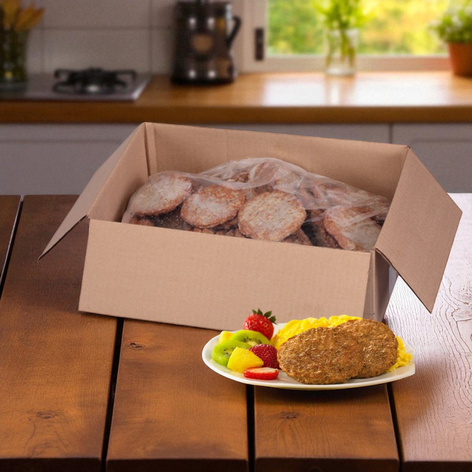 Jones Dairy Natural Sausage Turkey Patties Cooked -107 Pack (1.5 Oz)- 1 Case