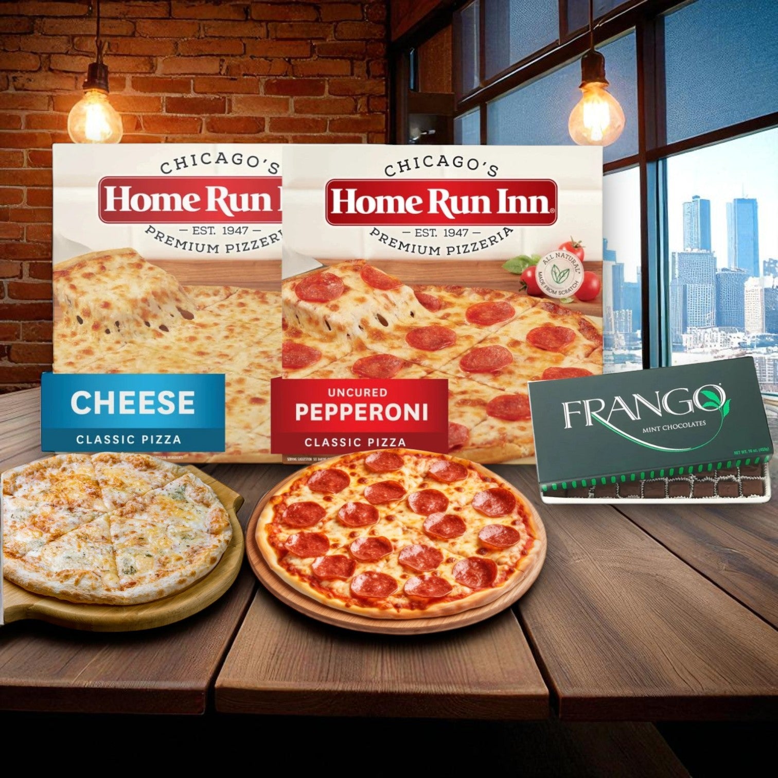 Home Run Inn Family Size Pizzas & Frango Mint Chocolates – Chicago Favorites Combo