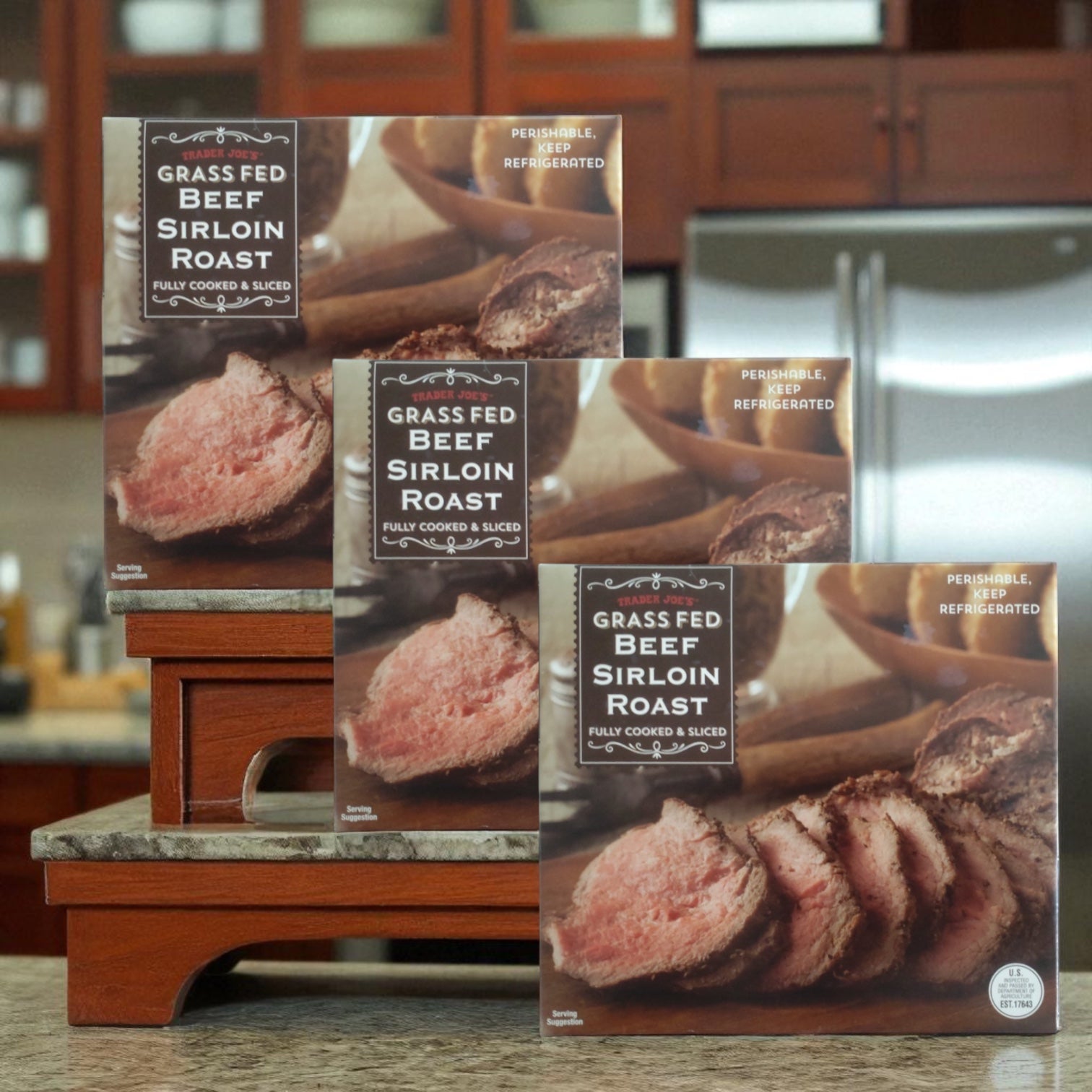 Trader Joes Grass Fed Beef Sirloin Roast 1 LB Case - 3 Count