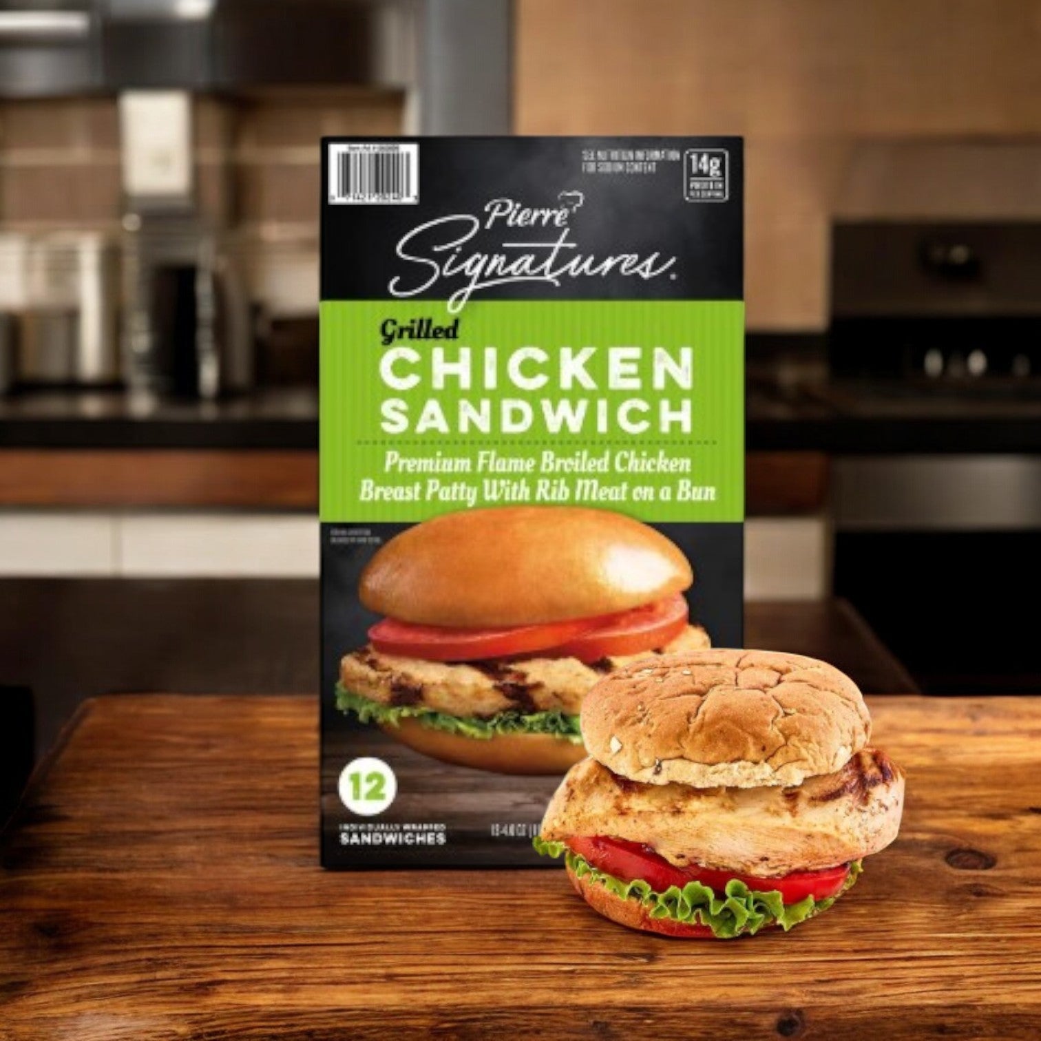 Pierre Signatures Grilled Chicken Sandwich, 12 Count 1 Pack
