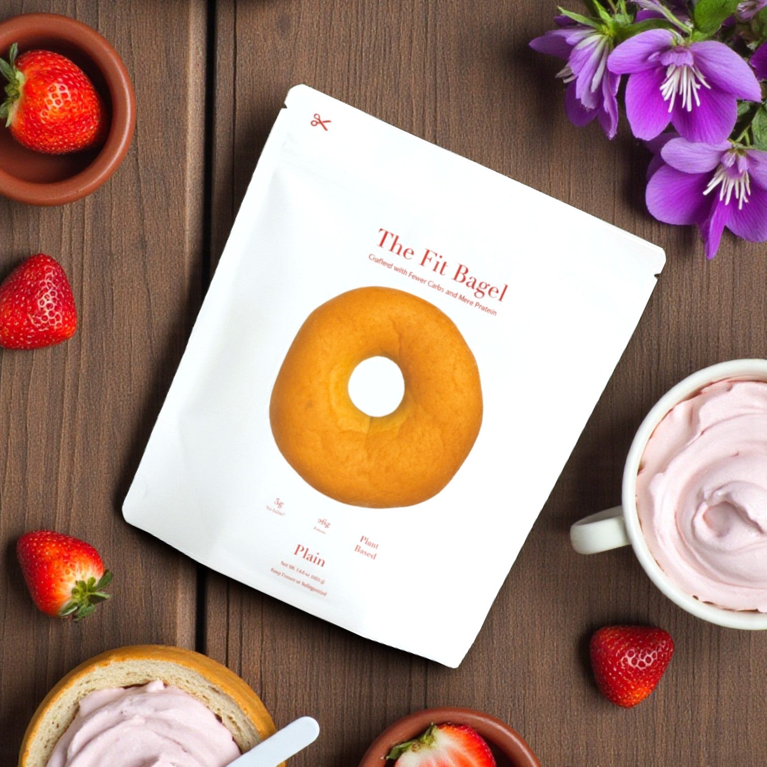 The Fit Bagel – Plain Bagels, 4 Count