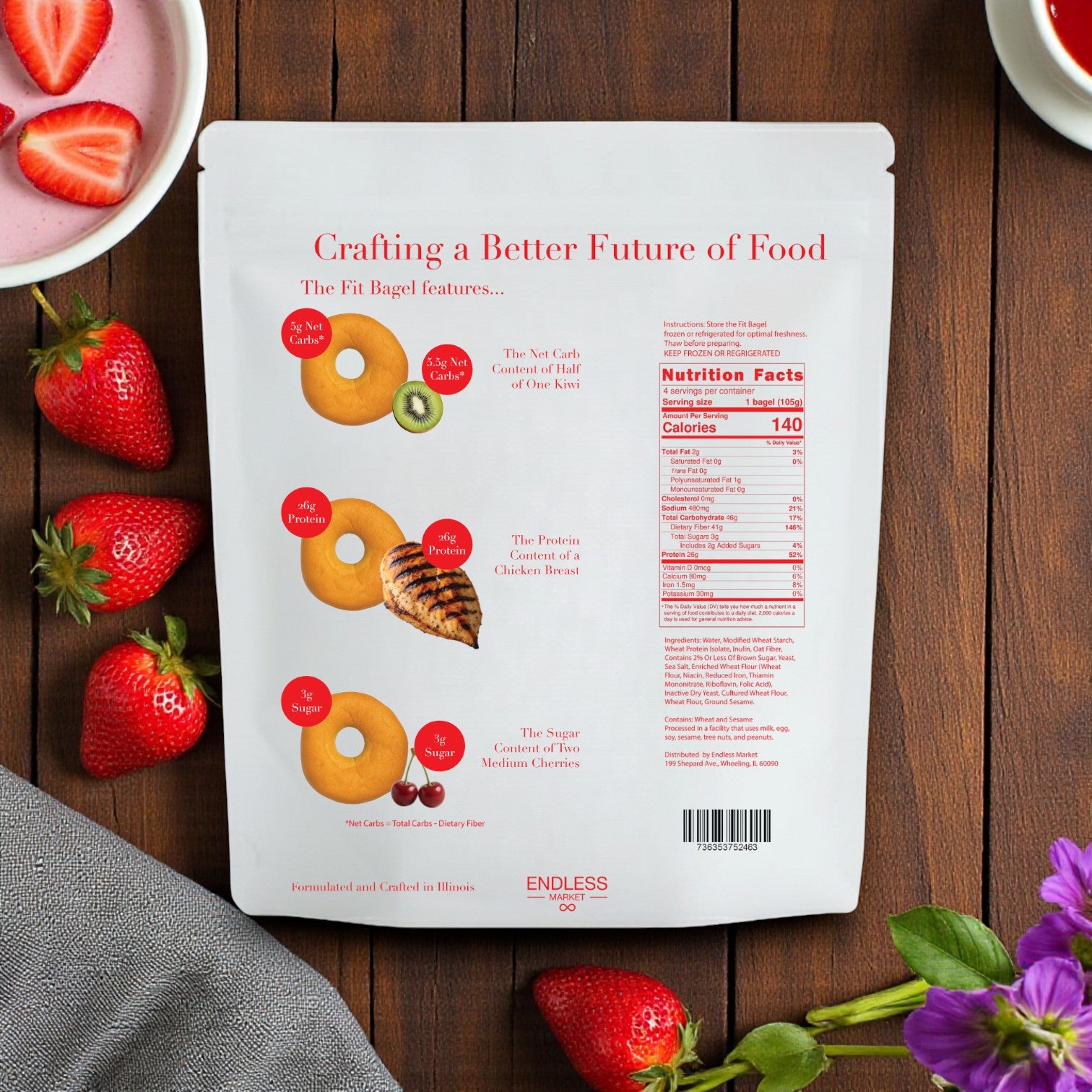 The Fit Bagel – Plain Bagels, 4 Count