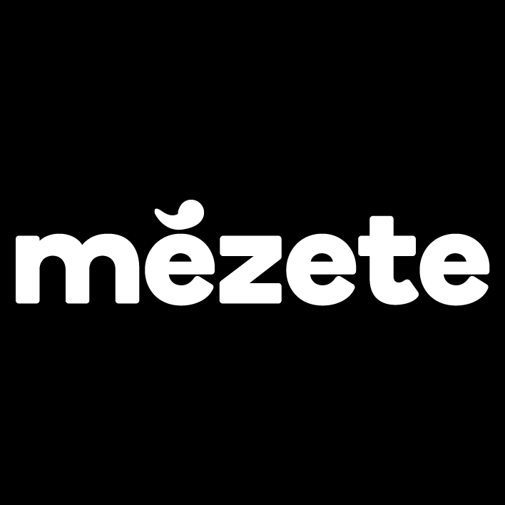 White text "mézete" on a black background in bold, rounded letters.