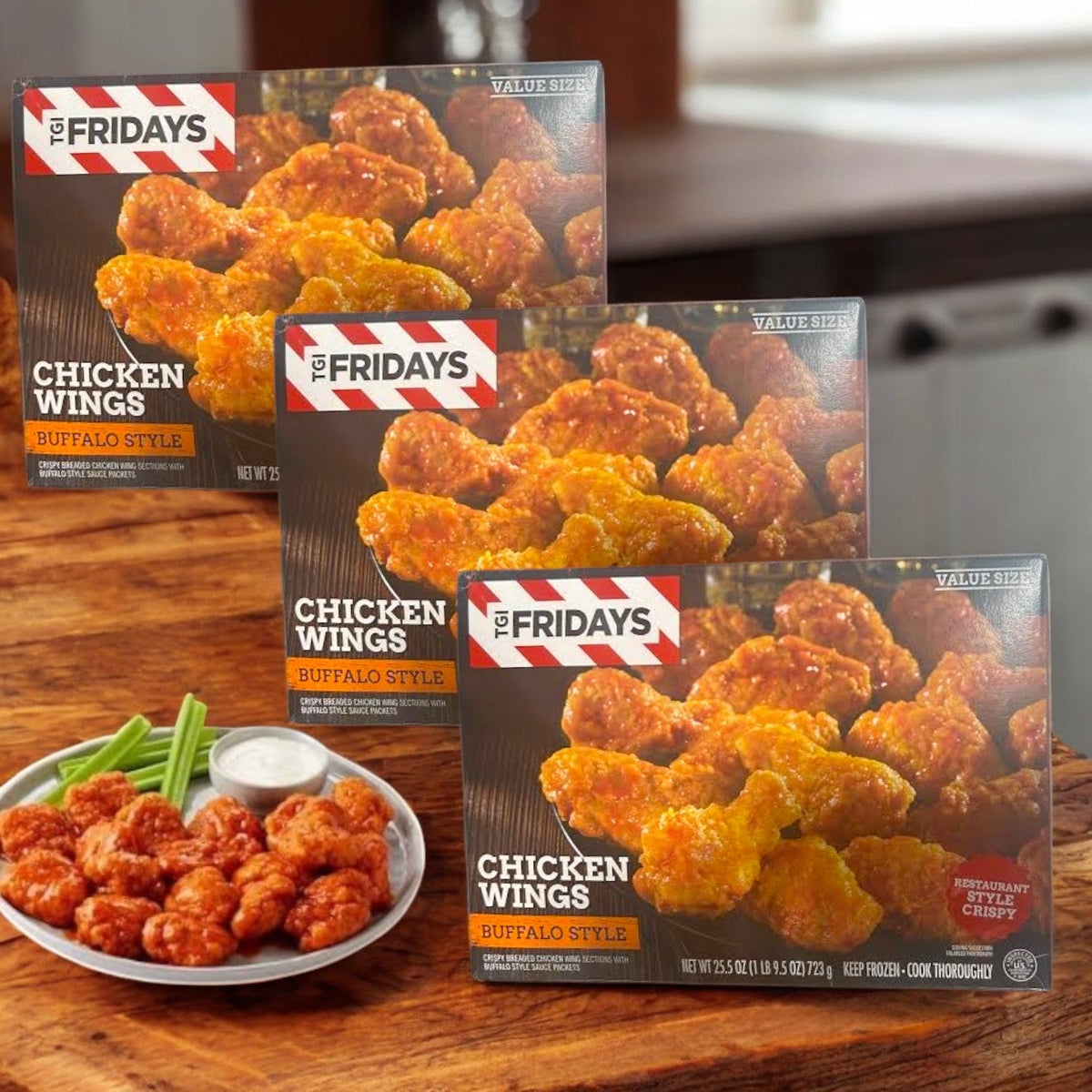 Checkinwings Box Menu TGIF Fridays Buffalo Style Chicken Wings- 3 Boxes