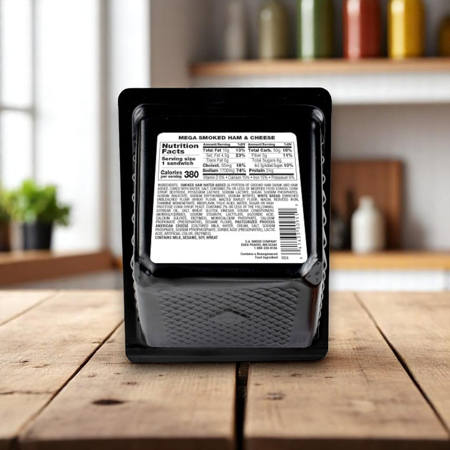 Market Mega Smoked Ham & Cheese Sandwich Wedge – 6.3 oz (Individually Wrapped)