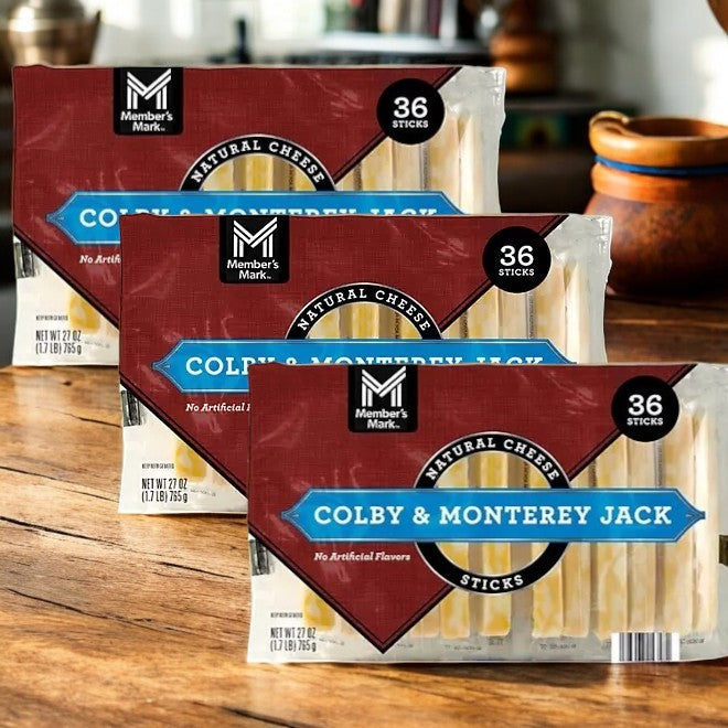 Member's Mark Colby and Monterey Jack Cheese Sticks, 36 ct- 3 Packs