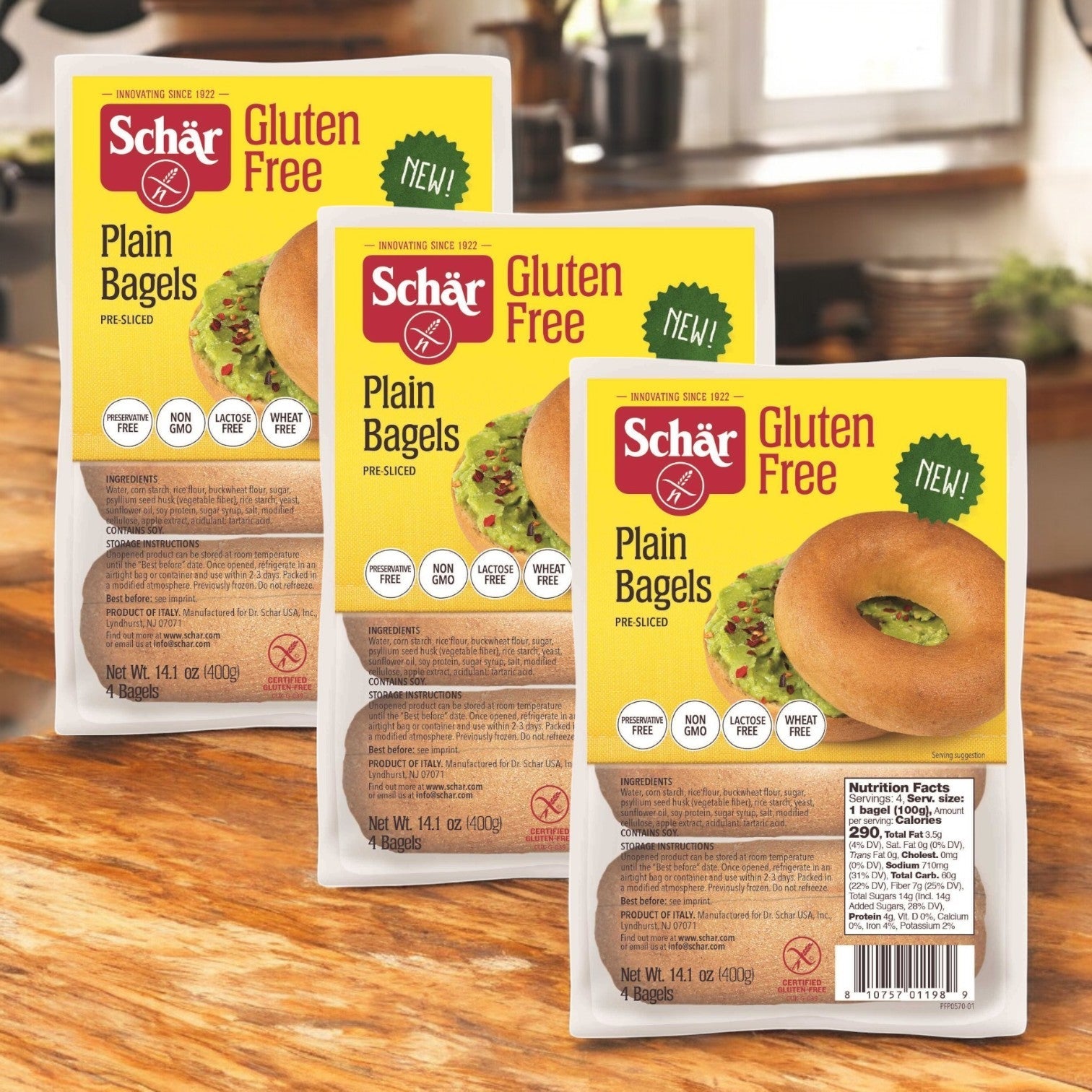 Schar Gluten Free Plain Bagel, 14.1 oz. - 3 Count