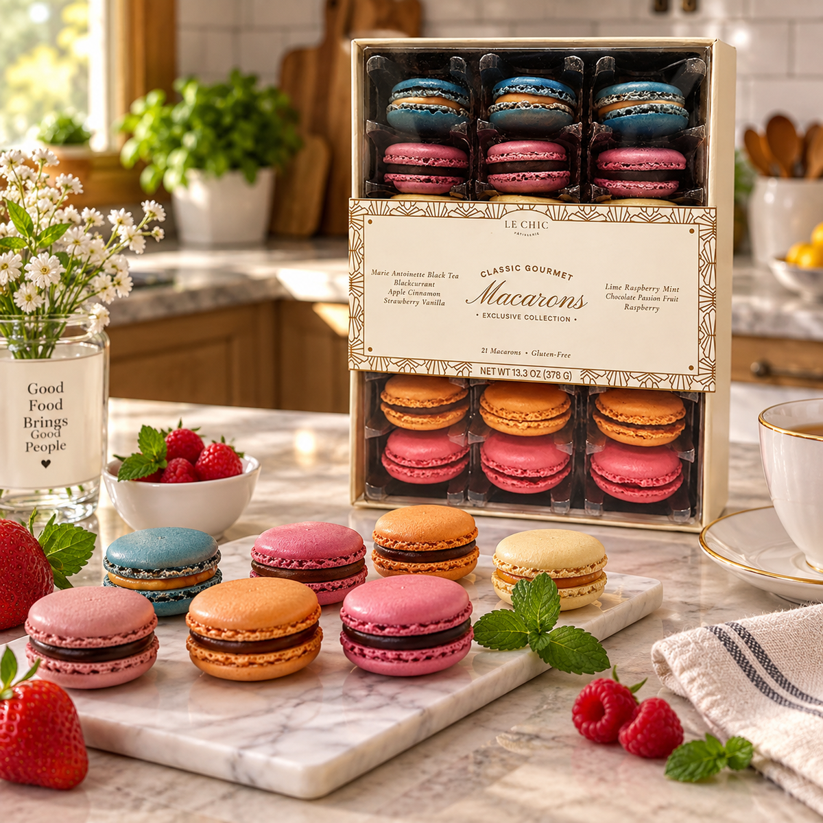 Le Chic Patissier Gourmet Macarons – 21-Count