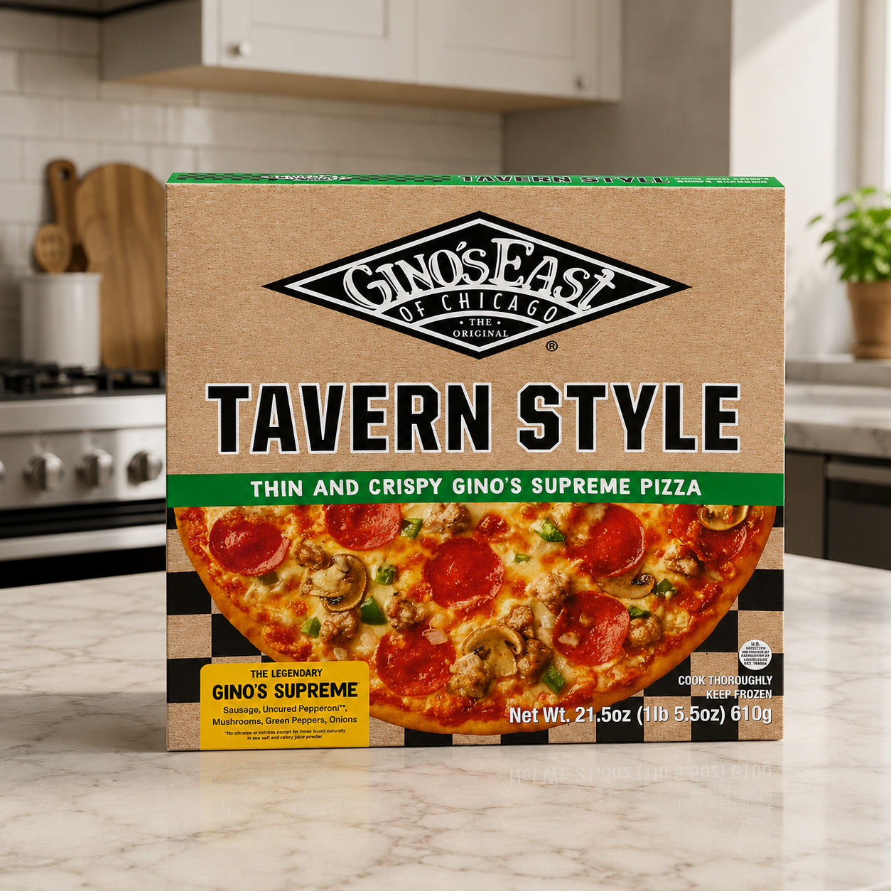 Gino's East Tavern Style Gino's Supreme Pizza, 21.5 oz, 3 Count