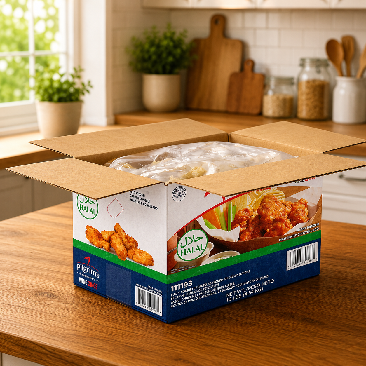Pilgrim's Pride Halal Fully Cooked Wing Dings – 160 oz per Case