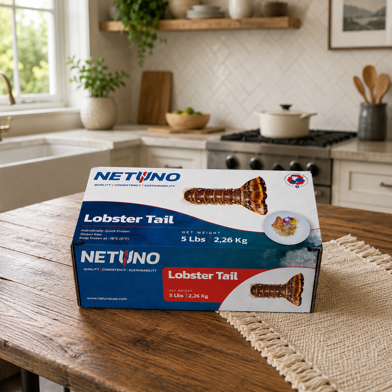 NETUNO Lobster Tails, 8 oz Each, 5 lb Box, 1 Case