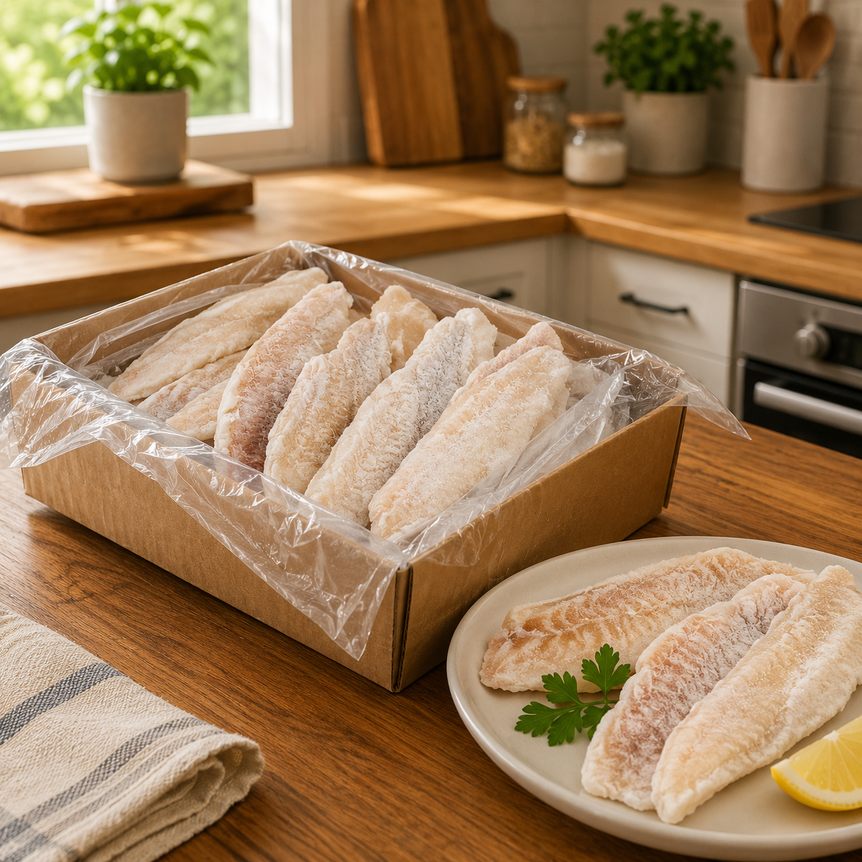 IQF Catfish Fillet Shank – 9–12 oz Each, 15 lb per Case