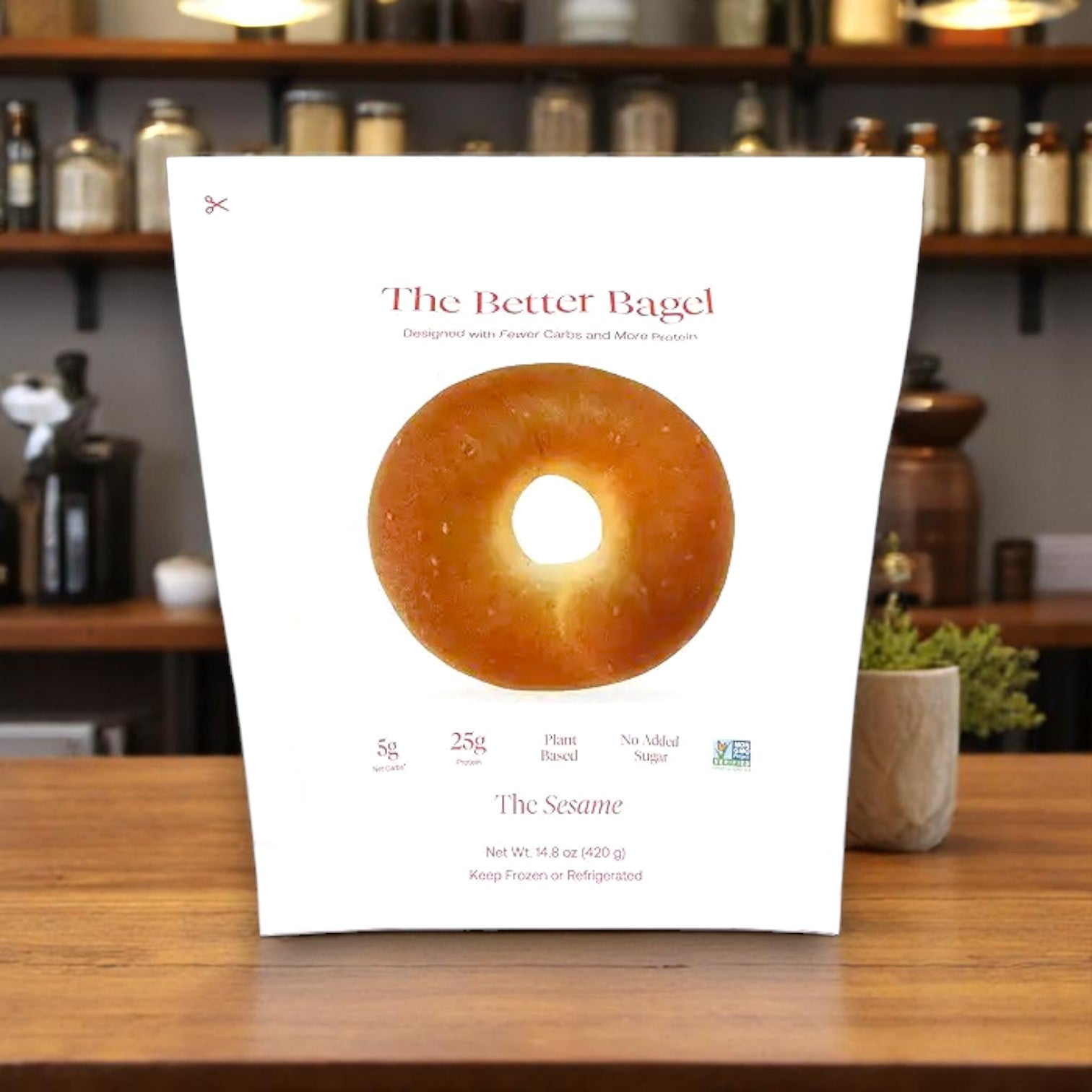 BetterBrand, The Better Bagel – Sesame Style (1 Bag, 4 Bagels- In Stock- Ready to Ship!!