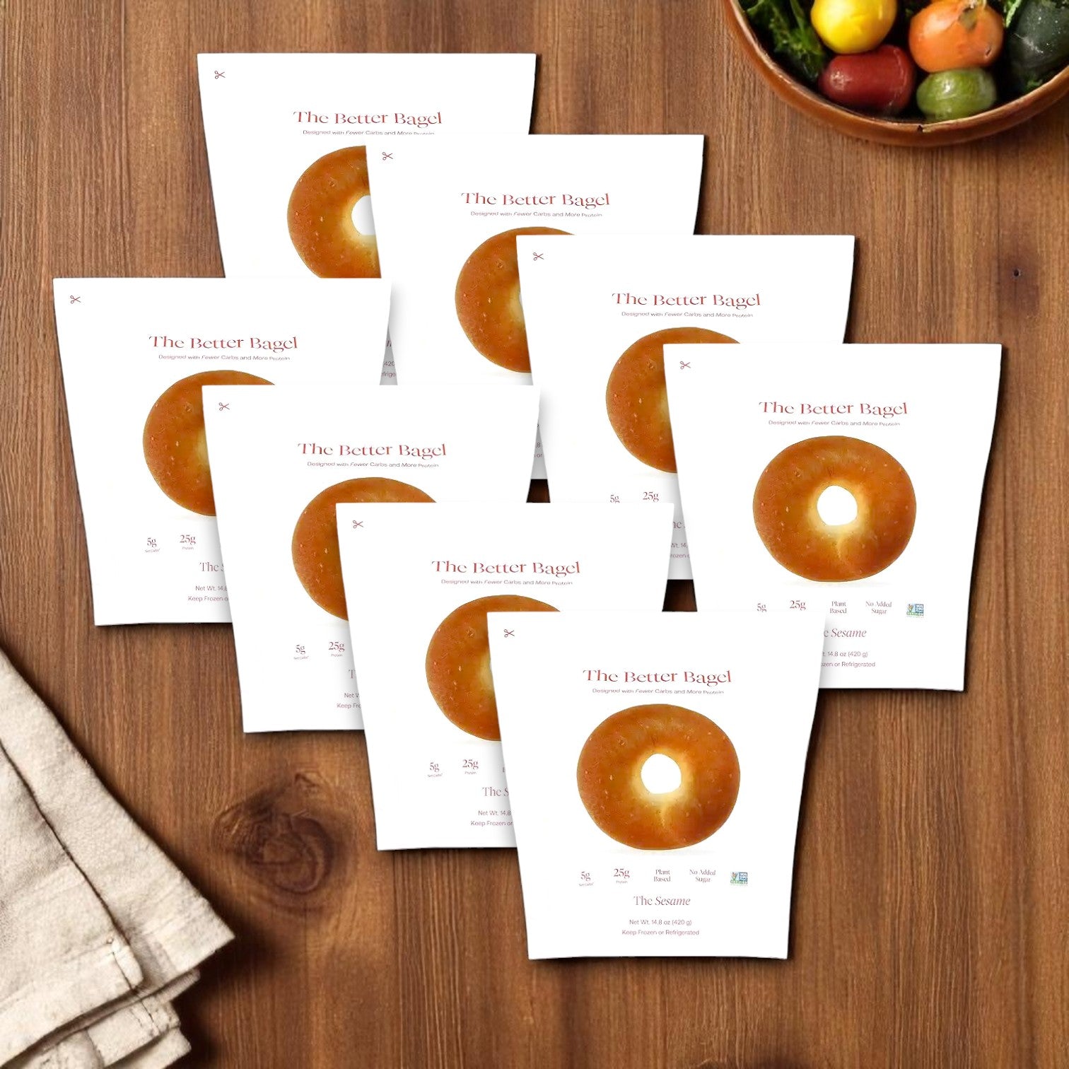BetterBrand, The Better Bagel – Sesame Style (8 Bags, 32 Bagels Total) In Stock- Ready to Ship!!