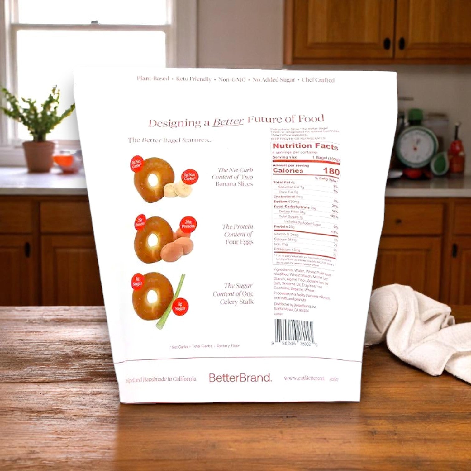 BetterBrand, The Better Bagel – Sesame Style (1 Bag, 4 Bagels- In Stock- Ready to Ship!!