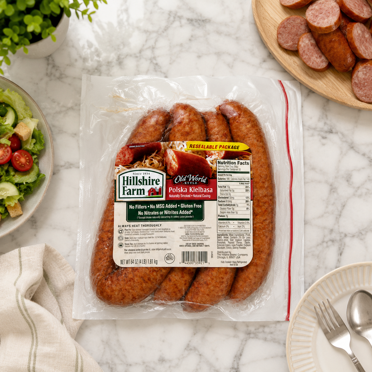 Hillshire Farm Polska Kielbasa Rope – 64 oz (4 lb)