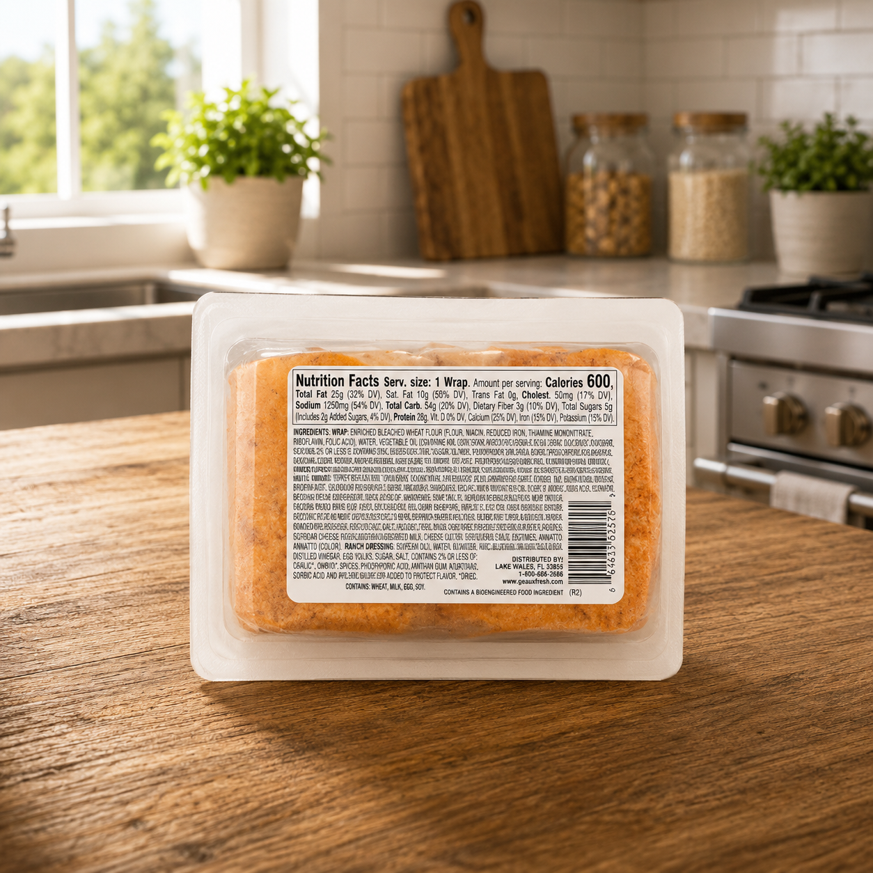 Turkey Club With Bacon, Ham, Cheddar Cheese, & Ranch Dressing Wrap-1 Case- 8 Count Case Ships Frozen And Once Out of the Freezer 30 Days Shelf Life in the Cooler!!