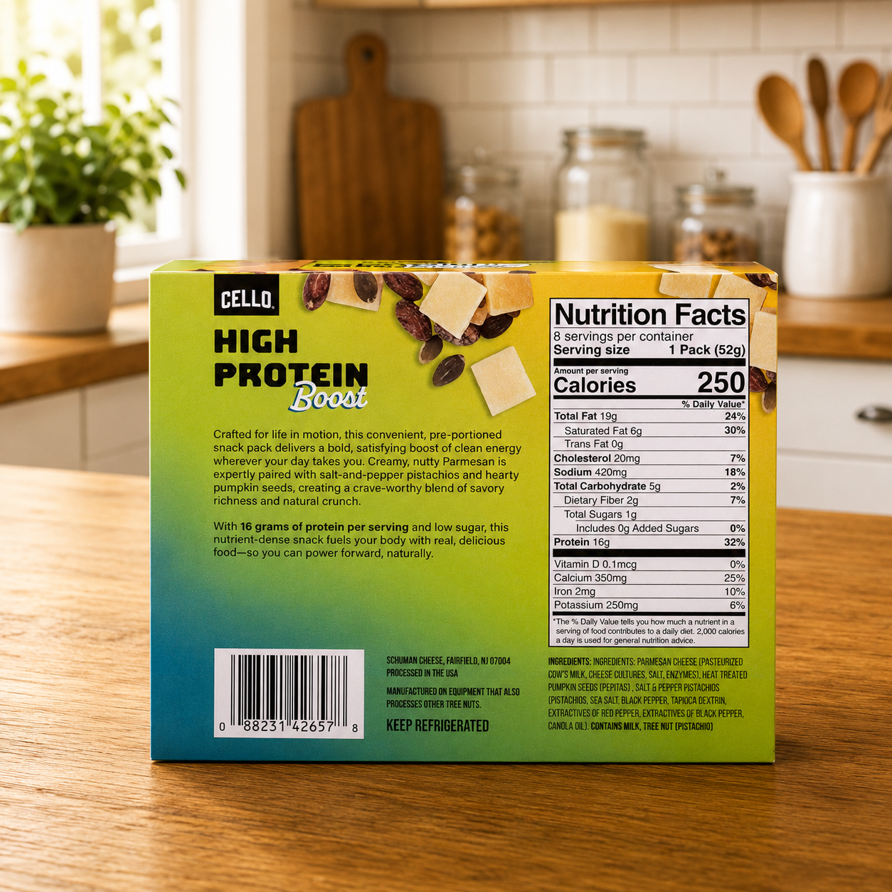 Cello High Protein Boost Single Serve Snack Packs – 1.85 oz per Pack, 8 Packs per Box, 3 Boxes per Case