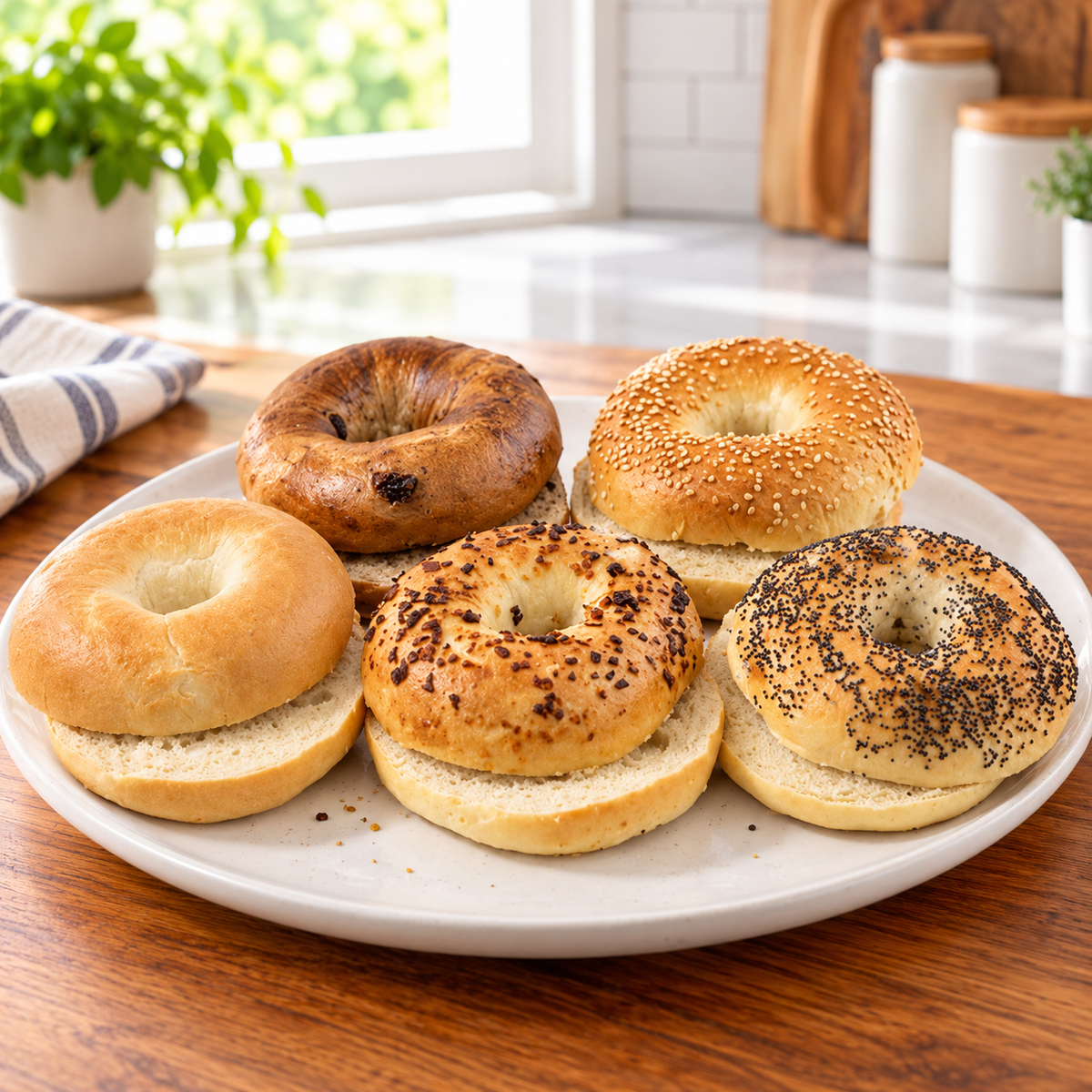 Baker's Source Classic – Assorted Sliced Bagels, 3 oz Each | 15 Packs × 6 Bagels - 1 case