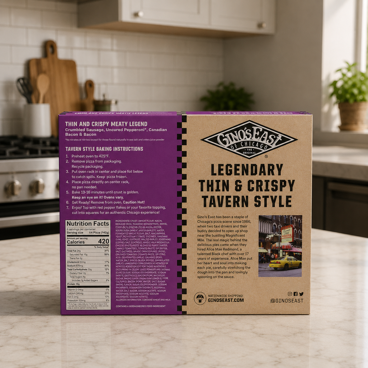 Gino’s East Tavern Style Meaty Legend Pizza, 20 oz, 3 Count