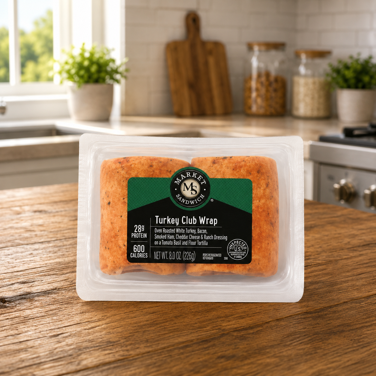 Turkey Club With Bacon, Ham, Cheddar Cheese, & Ranch Dressing Wrap-1 Case- 8 Count Case Ships Frozen And Once Out of the Freezer 30 Days Shelf Life in the Cooler!!