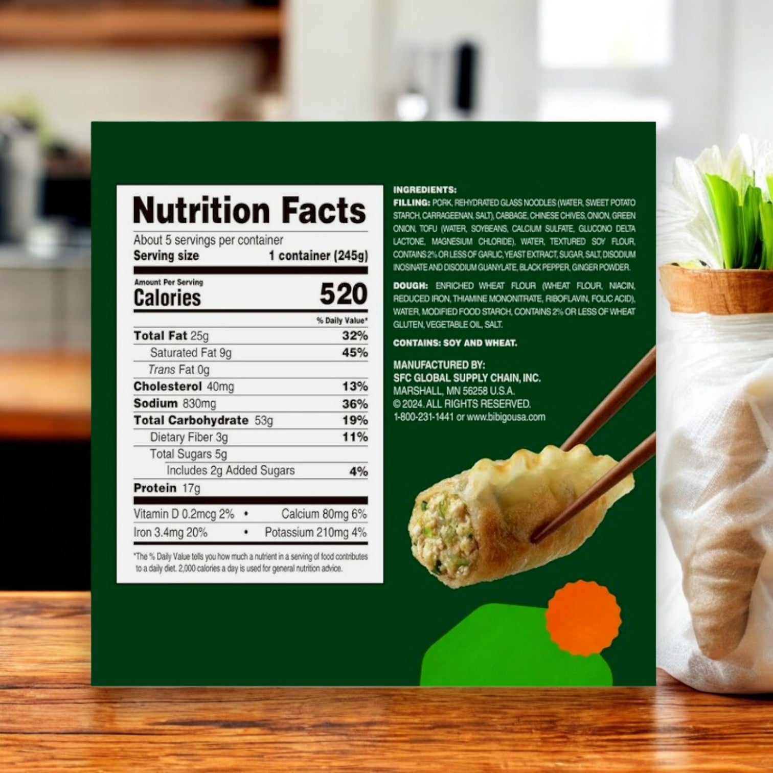 Bibigo Mandu Pork & Vegetable Dumpling | 32 oz, 3 Packs