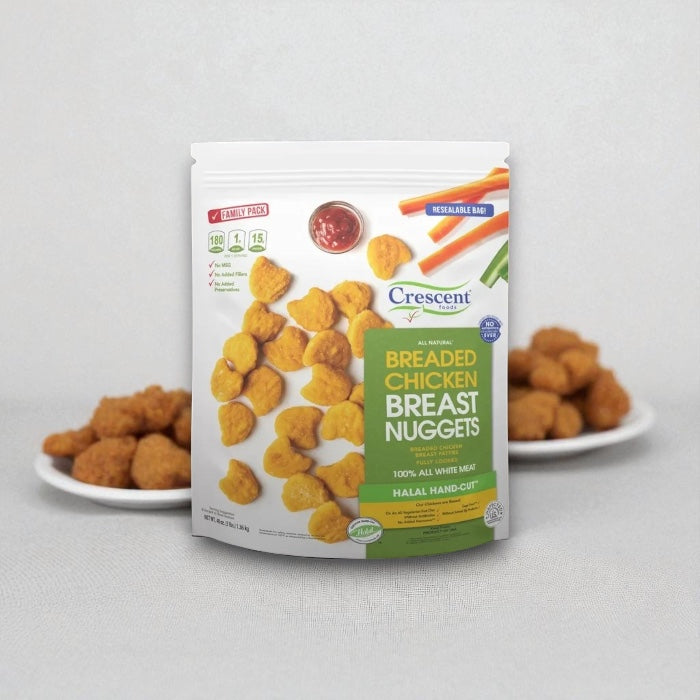 Crescent Foods Halal All Natural Chicken Breast Nuggets, 3 lbs