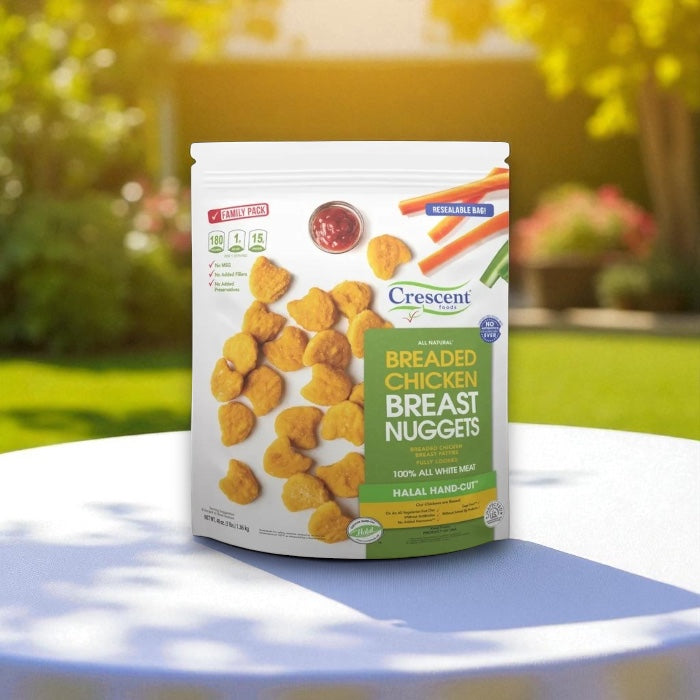 Crescent Foods Halal All Natural Chicken Breast Nuggets, 3 lbs