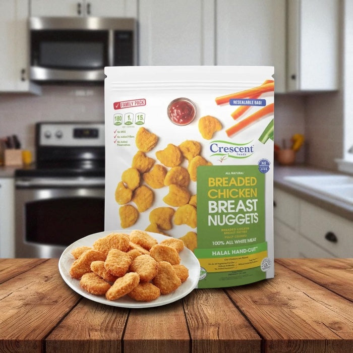 Crescent Foods Halal All Natural Chicken Breast Nuggets, 3 lbs