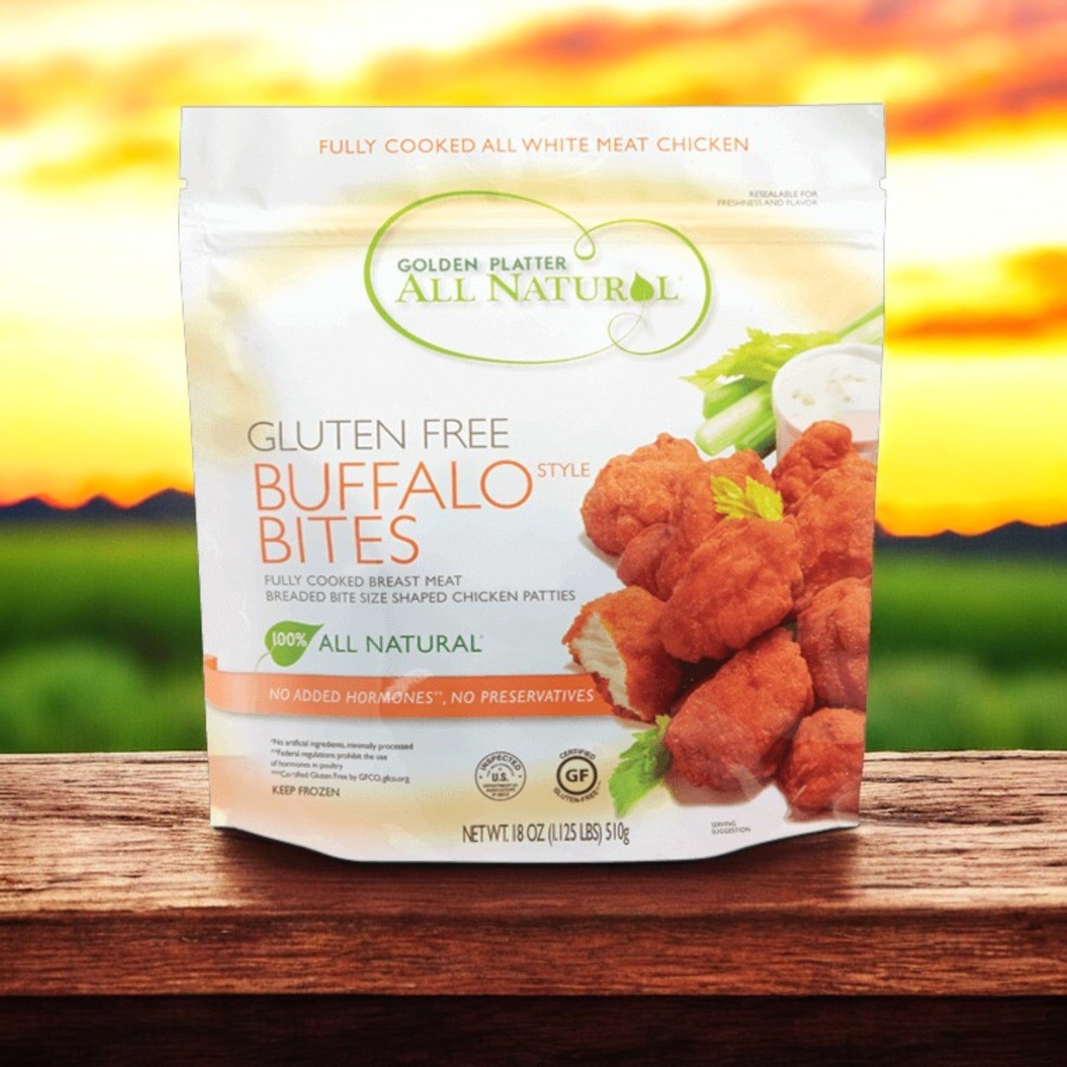 Golden Platter All Natural Gluten Free Buffalo Style Bites-24 Count- 1 Pack