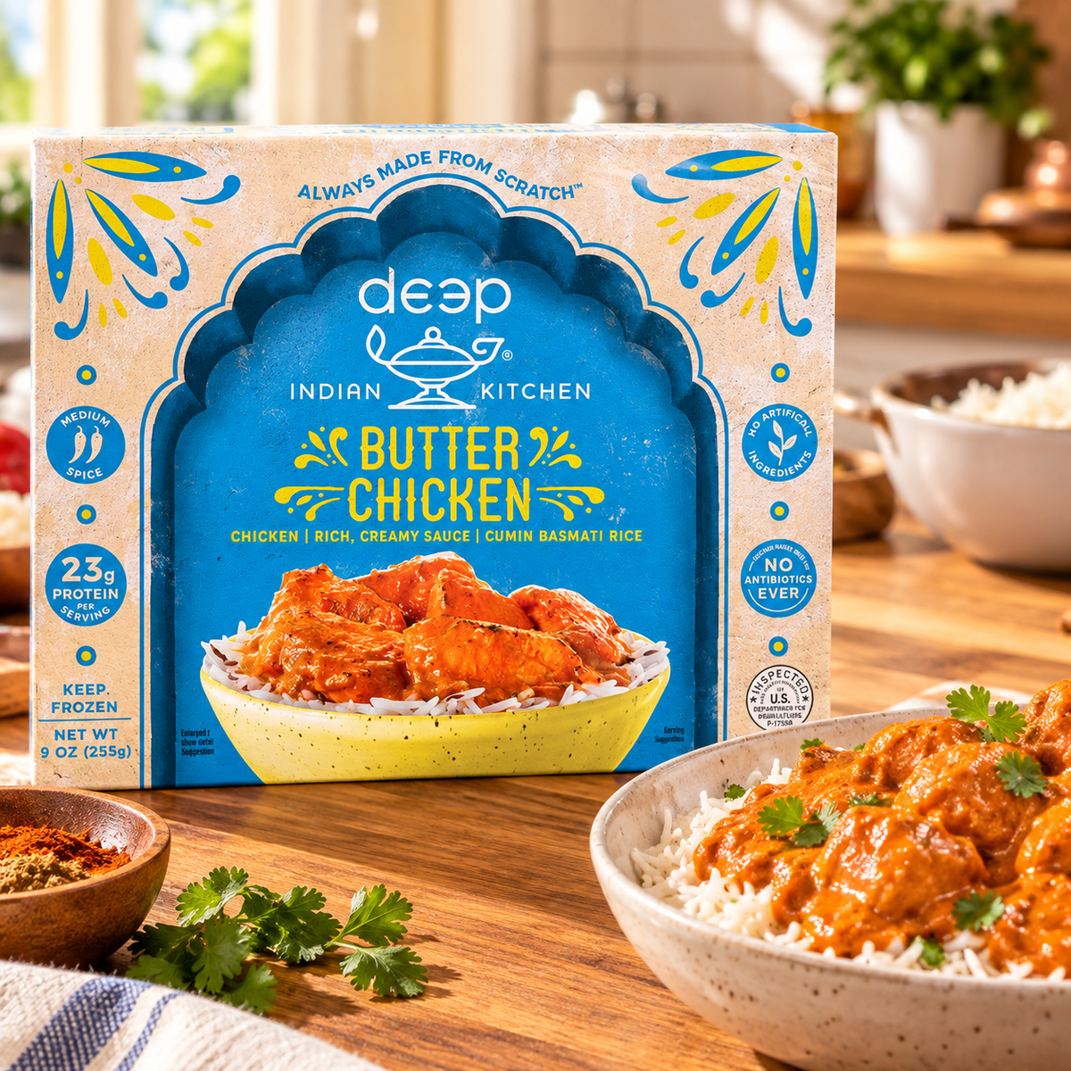 Deep Indian Kitchen Butter Chicken with Cumin Basmati Rice – 9 oz