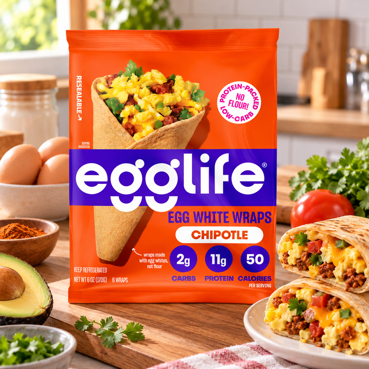 egglife Chipotle Egg White Wraps - 1 count - 6 Count, 6 oz