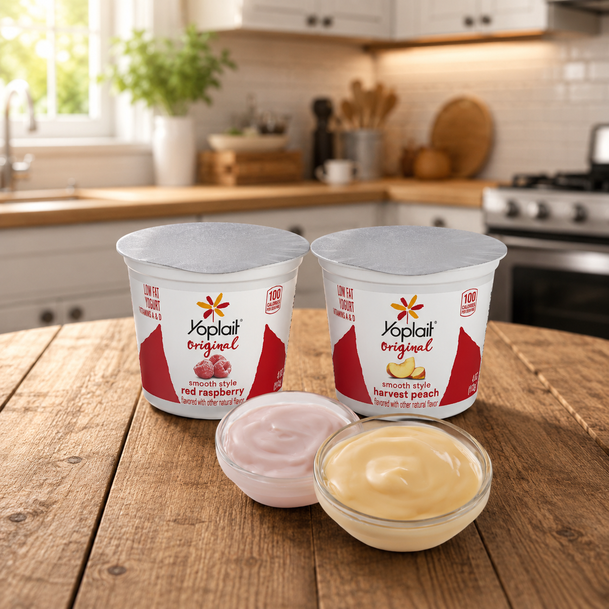 Yoplait Original Yogurt – Raspberry & Peach Variety Pack, 48-Pack (4 oz Cups)