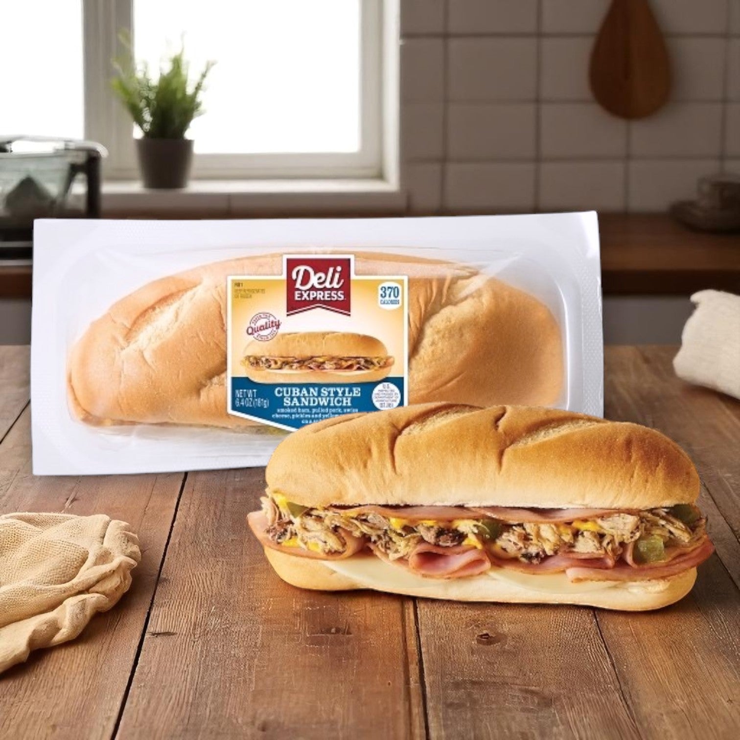 Deli Express Cuban Style Sandwich – 6.4 oz (Individually Wrapped)