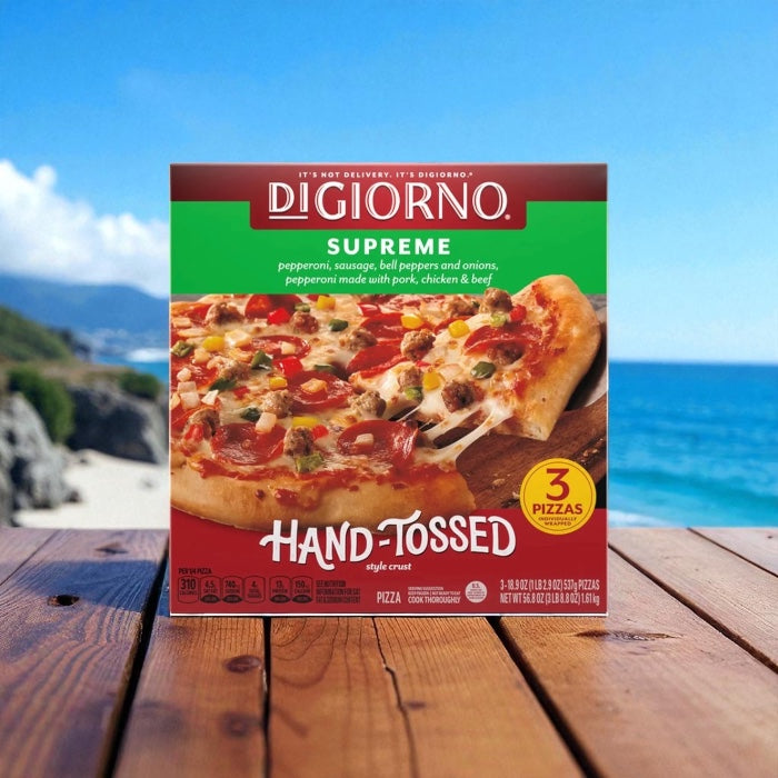 DiGiorno Pizza, Style Crust, Hand-Tossed, Supreme, 18.9 oz. 1 Box (3 Pizzas Total)