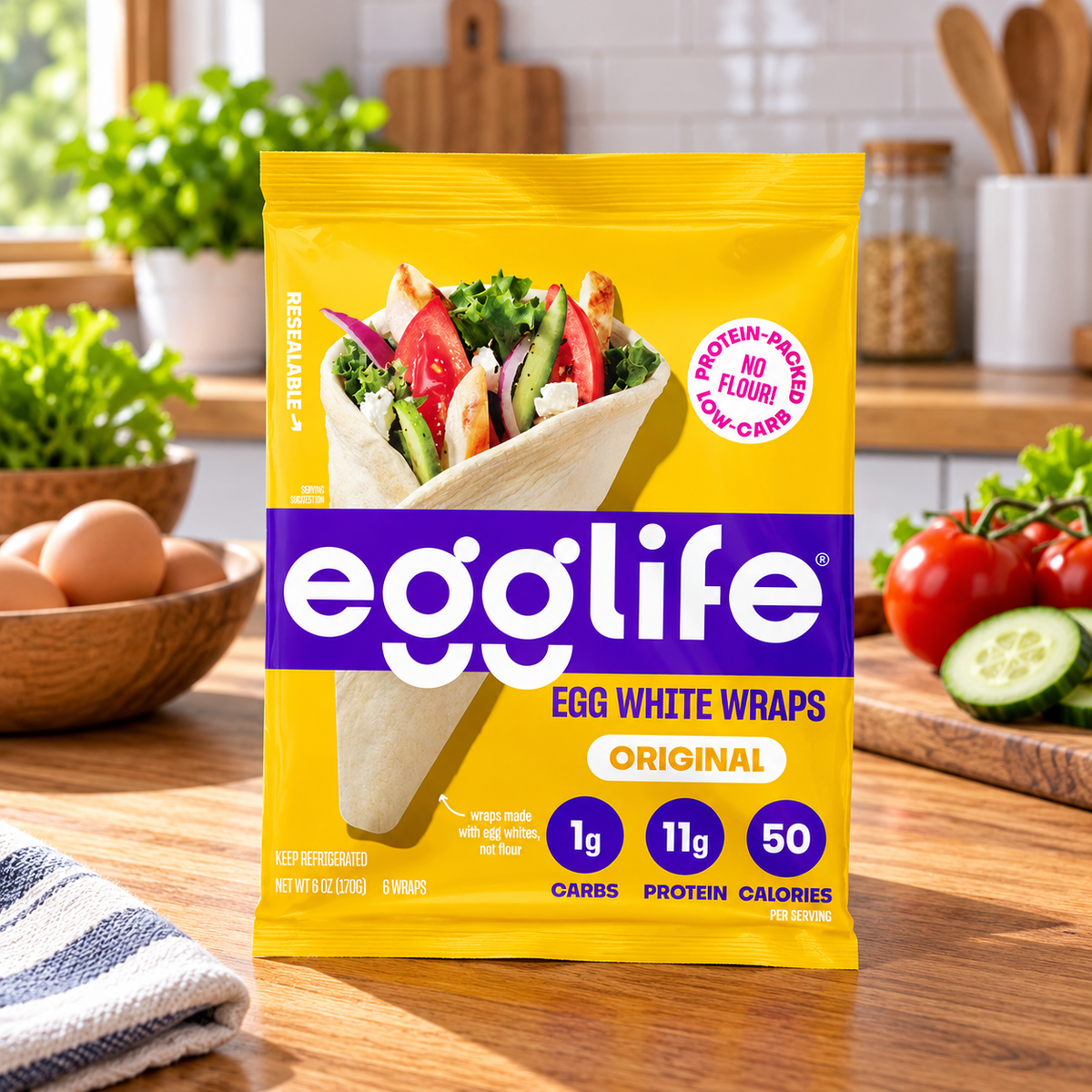 egglife Original Egg White Wraps — 1 pack - 6 Count, 6 oz