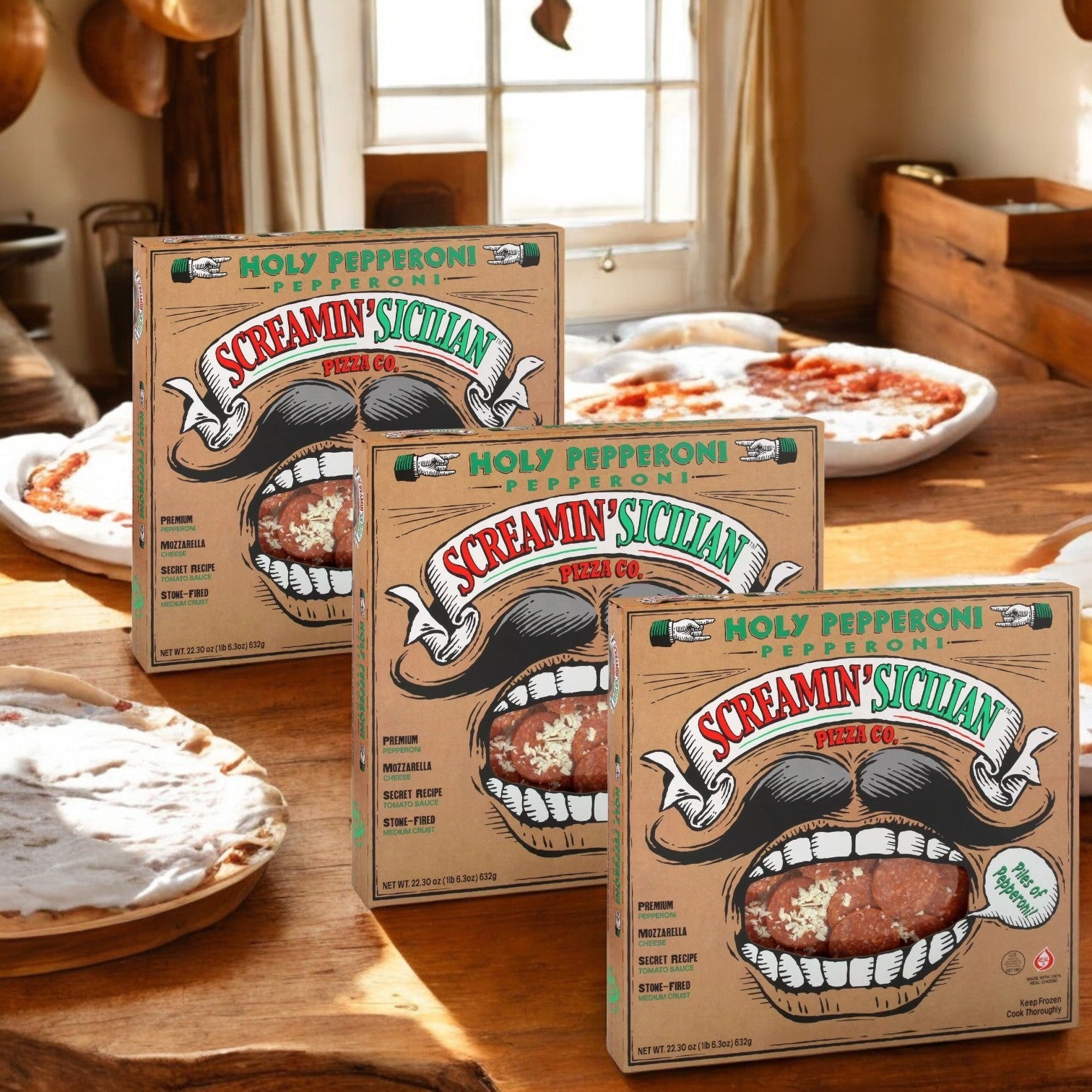 Screamin' Sicilian Holy Pepperoni Frozen Pizza - 22.30oz- 3 Count