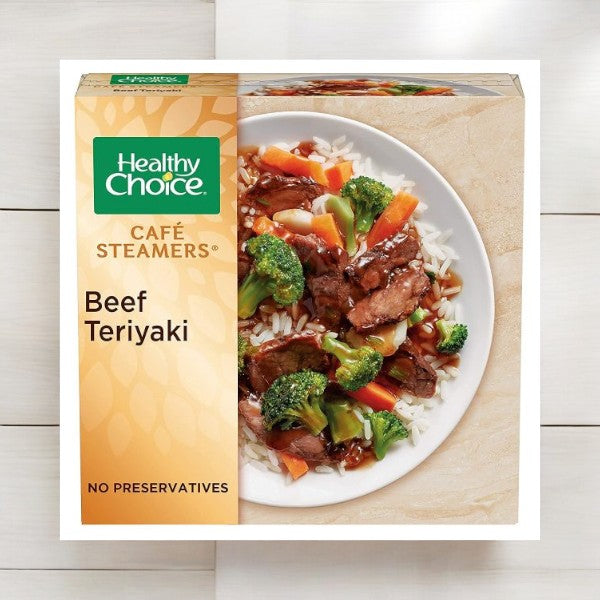 Enjoy a nutritious Healthy Choice Meals Bundle, featuring 10 meals including the Café Steamers Beef Teriyaki with tender beef, rice, broccoli, and carrots—perfect for your healthy lifestyle.